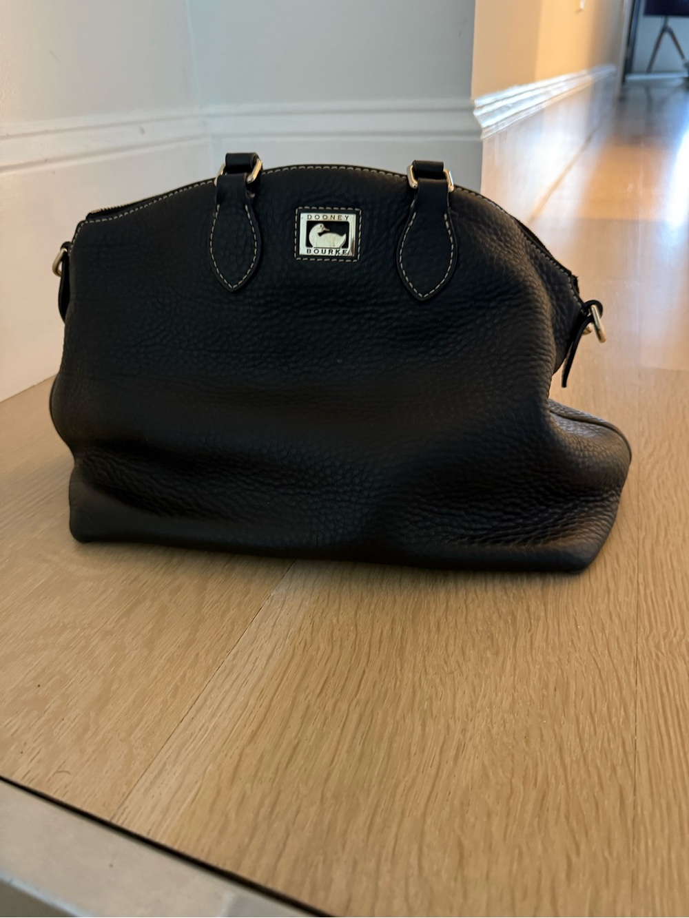 Dooney & Bourke Black Pebbled Leather Satchel